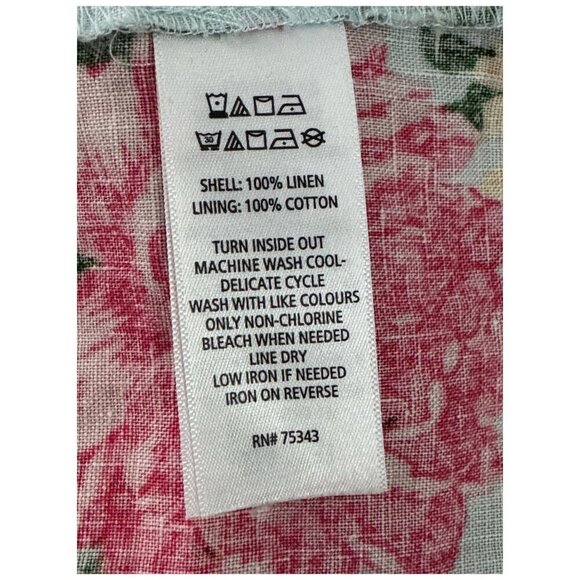 Cynthia Rowley 100% LINEN Summer Floral Dress Cottagecore Sleeveless Womens Sz 6 - Picture 6 of 7